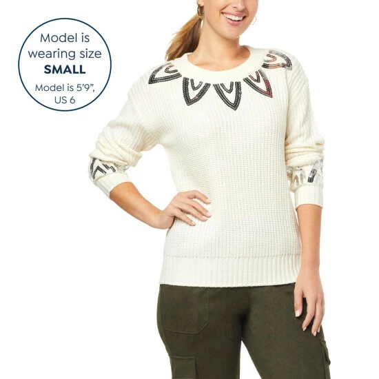 Cheapest 🥰 G By Giuliana Sequin Holiday Pullover Sweater Cream 👍 9 Cheapest 🥰 G By Giuliana Sequin Holiday Pullover Sweater Cream 👍 - Image 7