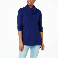 Best Pirce 🎁 G By Giuliana Cowl-Neck Waffle Knit Poncho Tunic Black ⭐ -G by GIULIANA Sales Store unnamed file 162