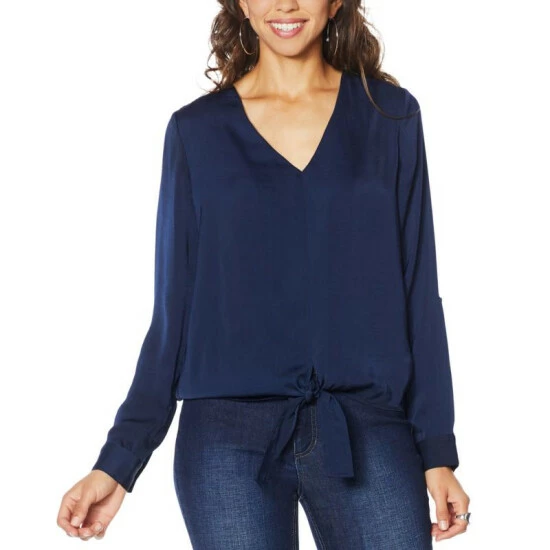 New 🤩 G By Giuliana 🔨 Hammered Satin Tie-Front Blouse Terracotta ⭐ 10 New 🤩 G By Giuliana 🔨 Hammered Satin Tie-Front Blouse Terracotta ⭐ - Image 8