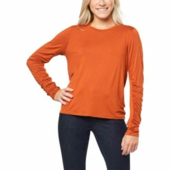 Discount 🎉 G By Giuliana Long Sleeve Tee With Shirring Detail Ivory 👍 -G by GIULIANA Sales Store unnamed file 173