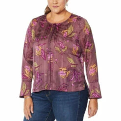 New 🧨 G By Giuliana Unique Button-Front Blouse Rust Floral Print 🛒 -G by GIULIANA Sales Store unnamed file 1789