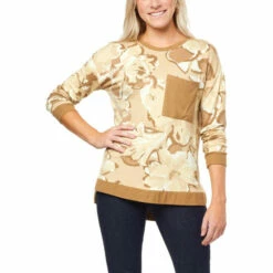 Wholesale 💯 G By Giuliana SoSoft French Terry Knit Tunic Sweatshirt Dark Cinnamon 👍