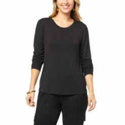 Discount 🎉 G By Giuliana Long Sleeve Tee With Shirring Detail Ivory 👍 -G by GIULIANA Sales Store unnamed file 180