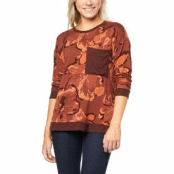 Wholesale 💯 G By Giuliana SoSoft French Terry Knit Tunic Sweatshirt Dark Cinnamon 👍 -G by GIULIANA Sales Store unnamed file 1805