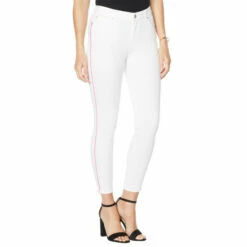Wholesale 🌟 G By Giuliana Skinny Ankle Twill Jean With Piping White 🌟