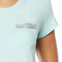 Promo 🔔 G By Giuliana Beaded Pocket Tee Dark Olive 🌟 -G by GIULIANA Sales Store unnamed file 1856