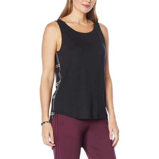 Top 10 ⌛ G By Giuliana EcoLuxe Mixed Media Tank Black ✔️ 12 Top 10 ⌛ G By Giuliana EcoLuxe Mixed Media Tank Black ✔️ - Image 10