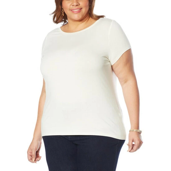 Outlet 🎉 G By Giuliana 2-pack EcoLuxe Jersey Knit Short-Sleeve Tees Ivory/pistachio 👍 11 Outlet 🎉 G By Giuliana 2-pack EcoLuxe Jersey Knit Short-Sleeve Tees Ivory/pistachio 👍 - Image 9