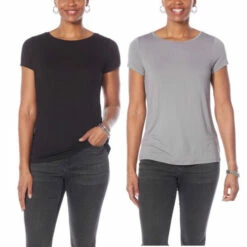 Outlet 🎉 G By Giuliana 2-pack EcoLuxe Jersey Knit Short-Sleeve Tees Ivory/pistachio 👍 30 Outlet 🎉 G By Giuliana 2-pack EcoLuxe Jersey Knit Short-Sleeve Tees Ivory/pistachio 👍 -G by GIULIANA Sales Store unnamed file 1900