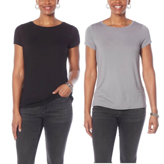 Outlet 🎉 G By Giuliana 2-pack EcoLuxe Jersey Knit Short-Sleeve Tees Ivory/pistachio 👍 16 Outlet 🎉 G By Giuliana 2-pack EcoLuxe Jersey Knit Short-Sleeve Tees Ivory/pistachio 👍 - Image 14