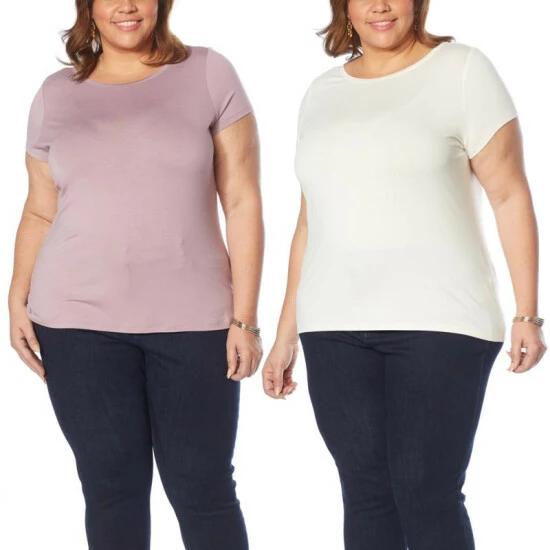 Outlet 🎉 G By Giuliana 2-pack EcoLuxe Jersey Knit Short-Sleeve Tees Ivory/pistachio 👍 17 Outlet 🎉 G By Giuliana 2-pack EcoLuxe Jersey Knit Short-Sleeve Tees Ivory/pistachio 👍 - Image 15