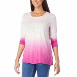 Cheapest ๐ G By Giuliana Dip Dye Long-Sleeve Slub Knit Top Ivory ๐งจ