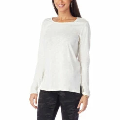 Cheapest 👏 G By Giuliana Dip Dye Long-Sleeve Slub Knit Top Ivory 🧨 -G by GIULIANA Sales Store unnamed file 1910