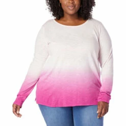 Cheapest 👏 G By Giuliana Dip Dye Long-Sleeve Slub Knit Top Ivory 🧨 -G by GIULIANA Sales Store unnamed file 1911