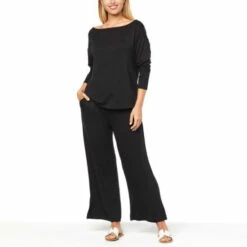 Coupon 👏 G By Giuliana 2-piece Crop Wide-Leg Lounge Set Navy Multi 🤩 -G by GIULIANA Sales Store unnamed file 1917