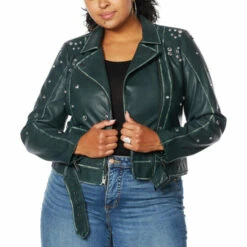 Budget 🔔 G By Giuliana Studded Faux Leather Jacket Spruce Green 🎁 12 Budget 🔔 G By Giuliana Studded Faux Leather Jacket Spruce Green 🎁 -G by GIULIANA Sales Store unnamed file 1922