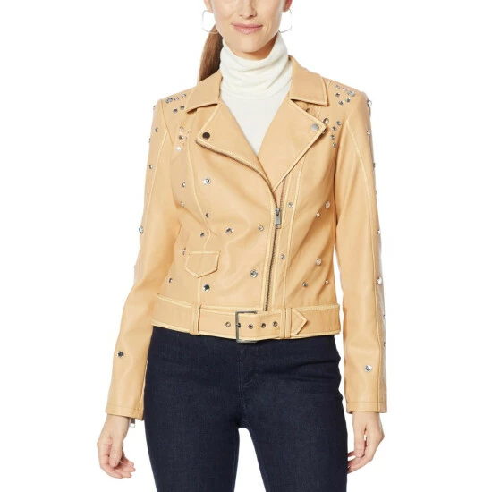 Budget 🔔 G By Giuliana Studded Faux Leather Jacket Spruce Green 🎁 6 Budget 🔔 G By Giuliana Studded Faux Leather Jacket Spruce Green 🎁 - Image 4