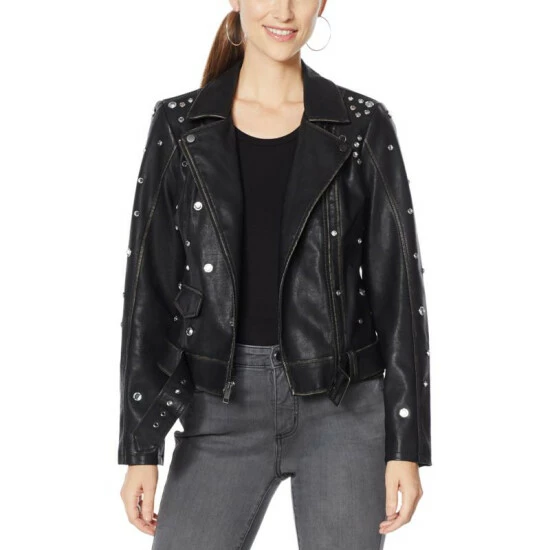 Budget 🔔 G By Giuliana Studded Faux Leather Jacket Spruce Green 🎁 9 Budget 🔔 G By Giuliana Studded Faux Leather Jacket Spruce Green 🎁 - Image 7