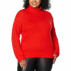 Best Pirce 🔔 G By Giuliana Textured-Sleeve Turtleneck Sweater 🌟 -G by GIULIANA Sales Store unnamed file 1946