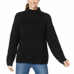 Best Pirce 🔔 G By Giuliana Textured-Sleeve Turtleneck Sweater 🌟 -G by GIULIANA Sales Store unnamed file 1947