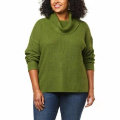Best deal 😀 G By Giuliana Waffle Knit Cowl Neck Sweater Grass Green ⭐ -G by GIULIANA Sales Store unnamed file 196