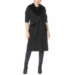 Flash Sale 🌟 G By Giuliana Black Label Faux Fur Trim Wrap 🧥 Coat 🔔 -G by GIULIANA Sales Store unnamed file 1975
