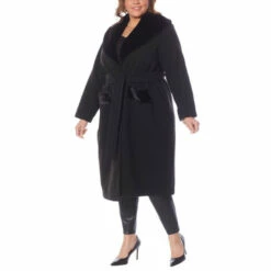 Flash Sale 🌟 G By Giuliana Black Label Faux Fur Trim Wrap 🧥 Coat 🔔 -G by GIULIANA Sales Store unnamed file 1977