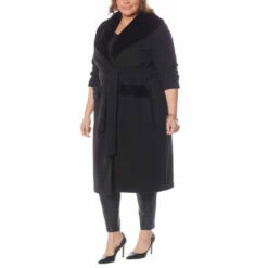 Flash Sale 🌟 G By Giuliana Black Label Faux Fur Trim Wrap 🧥 Coat 🔔 -G by GIULIANA Sales Store unnamed file 1980