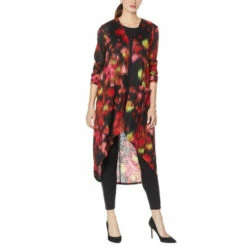 Discount ❤️ G By Giuliana Pointelle Knit Duster-Length Topper Olive Night Leopard 😍 -G by GIULIANA Sales Store unnamed file 1986