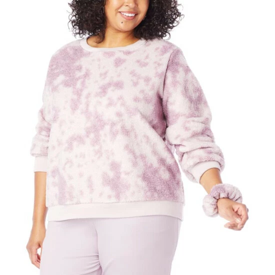 Deals ⌛ G By Giuliana LounGy Cozy Textured Sweatshirt With Matching Scrunchie Elderberry 💯 11 Deals ⌛ G By Giuliana LounGy Cozy Textured Sweatshirt With Matching Scrunchie Elderberry 💯 - Image 9
