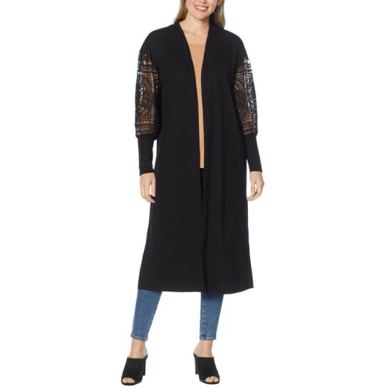 Best Pirce 🔔 G By Giuliana Lace-Sleeve Duster Cardigan Marina Navy 💯 6 Best Pirce 🔔 G By Giuliana Lace-Sleeve Duster Cardigan Marina Navy 💯 - Image 4
