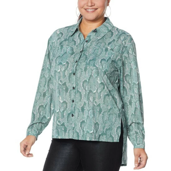 Flash Sale โ๏ธ G By Giuliana Snake-Print Button-Front ๐ Shirt Purple Snake ๐งจ 6 Flash Sale โ๏ธ G By Giuliana Snake-Print Button-Front ๐ Shirt Purple Snake ๐งจ - Image 4