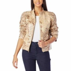 Promo โ๏ธ G By Giuliana Black Label Faux Snakeskin Jacket Navy ๐