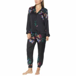 Cheapest 👏 G By Giuliana Black Label 2-piece Satin Lounge Set Beet Red Floral 👍 -G by GIULIANA Sales Store unnamed file 2135