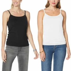 Outlet ๐ G By Giuliana 2-pack Layering Cami Bright White/sand ๐