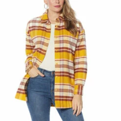 Outlet 🤩 G By Giuliana Oversized Plaid Button-Front Flannel 👕 Shirt Rose Plaid 🤩 -G by GIULIANA Sales Store unnamed file 2237