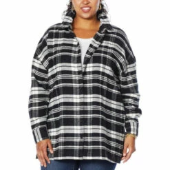 Outlet 🤩 G By Giuliana Oversized Plaid Button-Front Flannel 👕 Shirt Rose Plaid 🤩 -G by GIULIANA Sales Store unnamed file 2240