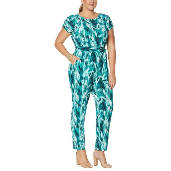 Cheapest ⌛ G By Giuliana Tapered Leg Jumpsuit Blue Ikat 🎁 4 Cheapest ⌛ G By Giuliana Tapered Leg Jumpsuit Blue Ikat 🎁 - Image 2