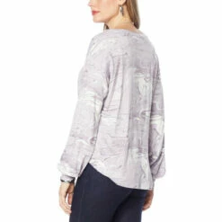 Best Sale 🛒 G By Giuliana LounGy Knot-Front Printed Sweatshirt Gray Leopard 🎁 -G by GIULIANA Sales Store unnamed file 2305