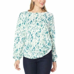 Best Sale 🛒 G By Giuliana LounGy Knot-Front Printed Sweatshirt Gray Leopard 🎁 -G by GIULIANA Sales Store unnamed file 2307