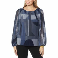 Buy 👍 G By Giuliana Printed Pleat Mesh Top Olive Abstract 😀 -G by GIULIANA Sales Store unnamed file 2318