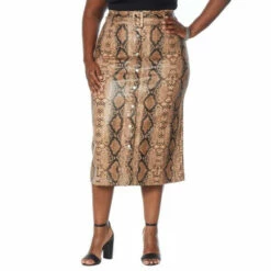 Buy ✨ G By Giuliana Black Label Faux Snakeskin A-Line 👗 Skirt Tan Snake 👏 -G by GIULIANA Sales Store unnamed file 2325