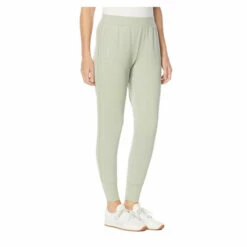 Discount 🔥 G By Giuliana Faux Leather Trim Ponte Knit Jogger Pant Desert Sage 😀