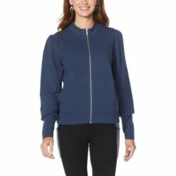 Hot Sale 🔔 G By Giuliana LounGy French Terry Bomber Jacket Navy Mood 🛒 -G by GIULIANA Sales Store unnamed file 2436