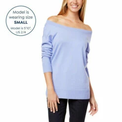 Discount 🎉 G By Giuliana On/Off-Shoulder Ribbed-Trim Knit Pullover Sweater Periwinkle 🥰 -G by GIULIANA Sales Store unnamed file 247