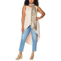 Cheap 🎁 G By Giuliana EcoLuxe Drama Tank With Scarf Black 🤩 -G by GIULIANA Sales Store unnamed file 2520