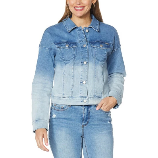 New 🥰 G By Giuliana Boxy Denim Jacket Ombre Indigo Wash ✨ 6 New 🥰 G By Giuliana Boxy Denim Jacket Ombre Indigo Wash ✨ - Image 4