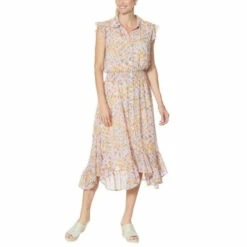 Discount ✔️ G By Giuliana Printed Chiffon Button-Front 👗 Dress Turquoise Gingham 👍 -G by GIULIANA Sales Store unnamed file 2538