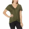 Flash Sale 🔔 G By Giuliana Knot-Front Tunic Olive Night 🥰