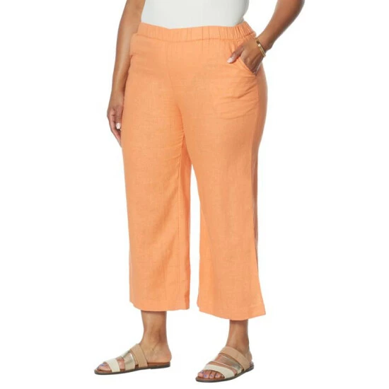Best Sale 😀 G By Giuliana Pull-On Linen Crop Pant Nectarine 🔥 7 Best Sale 😀 G By Giuliana Pull-On Linen Crop Pant Nectarine 🔥 - Image 5